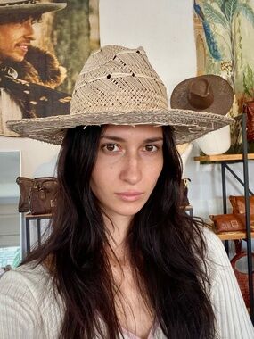 Reinhard Plank Straw Hat in Pale Beige